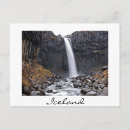 Svartifoss waterval in IJsland wit briefkaart