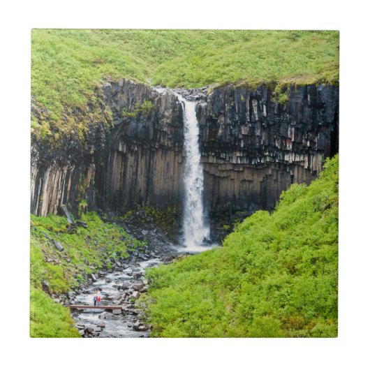 Svartifoss-waterval in Skaftafell - IJsland Tegeltje (Voorkant)