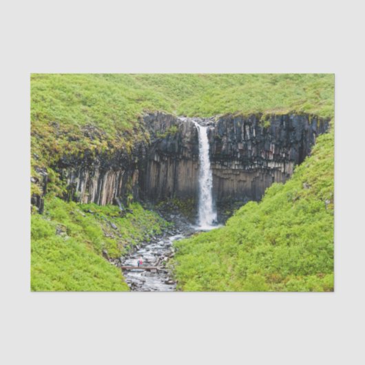 Svartifoss-waterval in Skaftafell - IJsland Tissuepapier (Voorkant)
