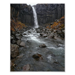 Svartifoss watervall in IJsland fotoprint Foto Afdruk
