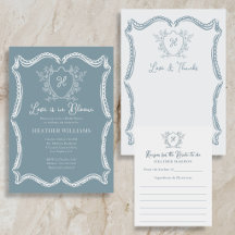 Regency Era Crest with Daisy Flowers Bridal Shower