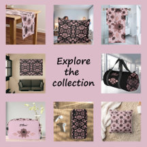 Elegant pink faux lace in vintage style