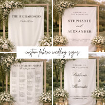 Fabric Wedding Welcome Signs
