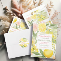 Watercolor Lemon Floral Birthday Party