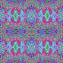 Wavy Sky Blue Multicolored Trippy Pattern
