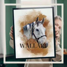 Watercolor Horse Portrait Posters