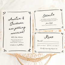 Whimsical Hand Drawn Wedding Suite