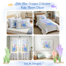 Little Blue Octopus Kids' Bedroom Décor Collection