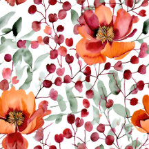 Beautiful Autumn Colored Floral Botanical 