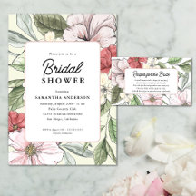 Blush Pink and Sage Flowers Bridal Shower