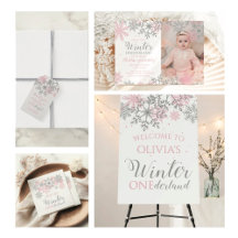 Winter ONEderland Pink and Silver