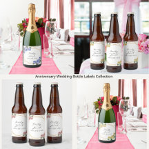 Anniversary Wedding Bottle Labels