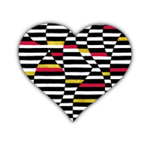 Black White Red And Gold Heart Valentine 