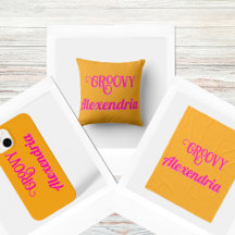 Personalized Hot Pink and Orange Groovy Home Gifts