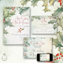 WEDDING   Winter Holly and Red Berries