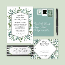 Elegant Eucalyptus Watercolor Greenery Wedding