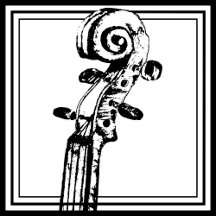 Black and White Violin Scroll