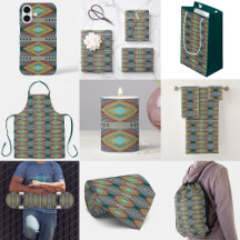 American Southwest Patterned Art And Earthy Colors