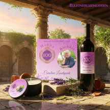 Timeless Pink Glitter & Gold   100th Birthday