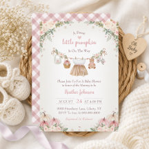 Sweet Little Pumpkin Blush Pink Autumn Baby Shower