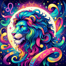 Horoscope Sign Leo   Mystical Lion Artwork