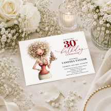 Funny Cartoon Woman 30th Birthday 112F