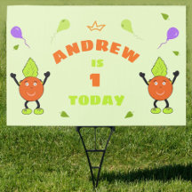 Funny orange man First Birthday 