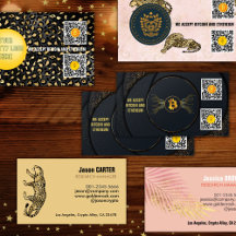 Elegant  business cards QR code with crypto adress