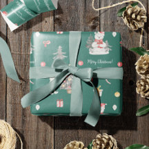 Watercolor Pattern Christmas Wrapping Paper