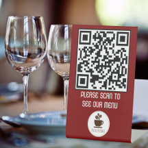Personalized QR Code Menu Stand - Easy Setup 