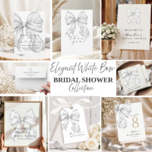 ELEGANT WHITE BOW BRIDAL SHOWER COLLECTION