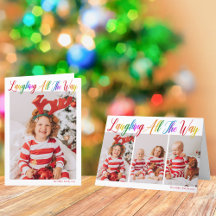 Laughing All The Way Rainbow Christmas Cards