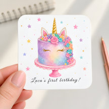Floral Rainbow Unicorn Party Invite for Girls