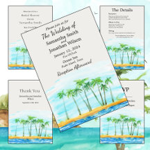 Palm Tree and Beach Wedding 