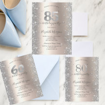 Silver Sparkle Diamonds Ivory Birthday Party 