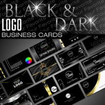 Black Logo Business Cards Luxurious Classy Glamour
