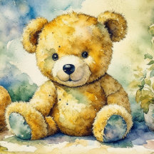 Watercolor Teddy Bear Themed Boy's Baby Shower