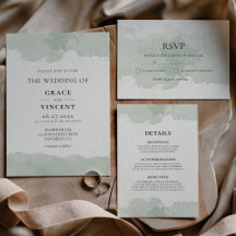Abstract green watercolor wedding