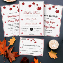 Elegant Boho Fall Leaves Autumn Wedding Collection