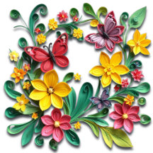 Paper Quilling Flowers and Butterflies