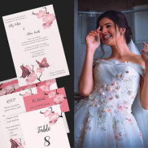 Pink Buterfly - Wedding Stationery