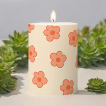 Preppy Peach Orange Hippie Flower Home Decor