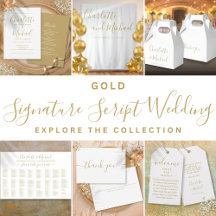 Simple Elegant Gold Signature Script Wedding Suite