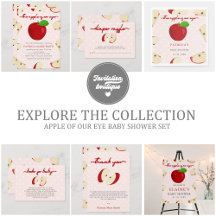 Pink Polka Dots Apple Of Our Eye Baby Shower Set