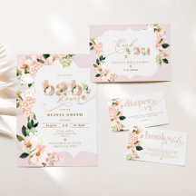 Floral blush pink baby girl shower