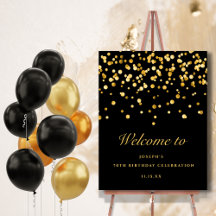 Black and Gold 70th Birthday Party Supplies