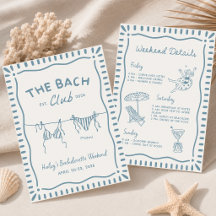 The Bach Club Bachelorette Weekend Invitation