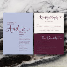 Periwinkle and Plum Whimsical Script with Heart