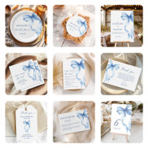 Dusty Blue Bow Bridal Shower