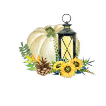 White Pumpkin & Lantern